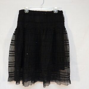 Fashion Fuse Skirt Black Sequin Lace‎ Size L Lined NWT Tutu Style Steampunk